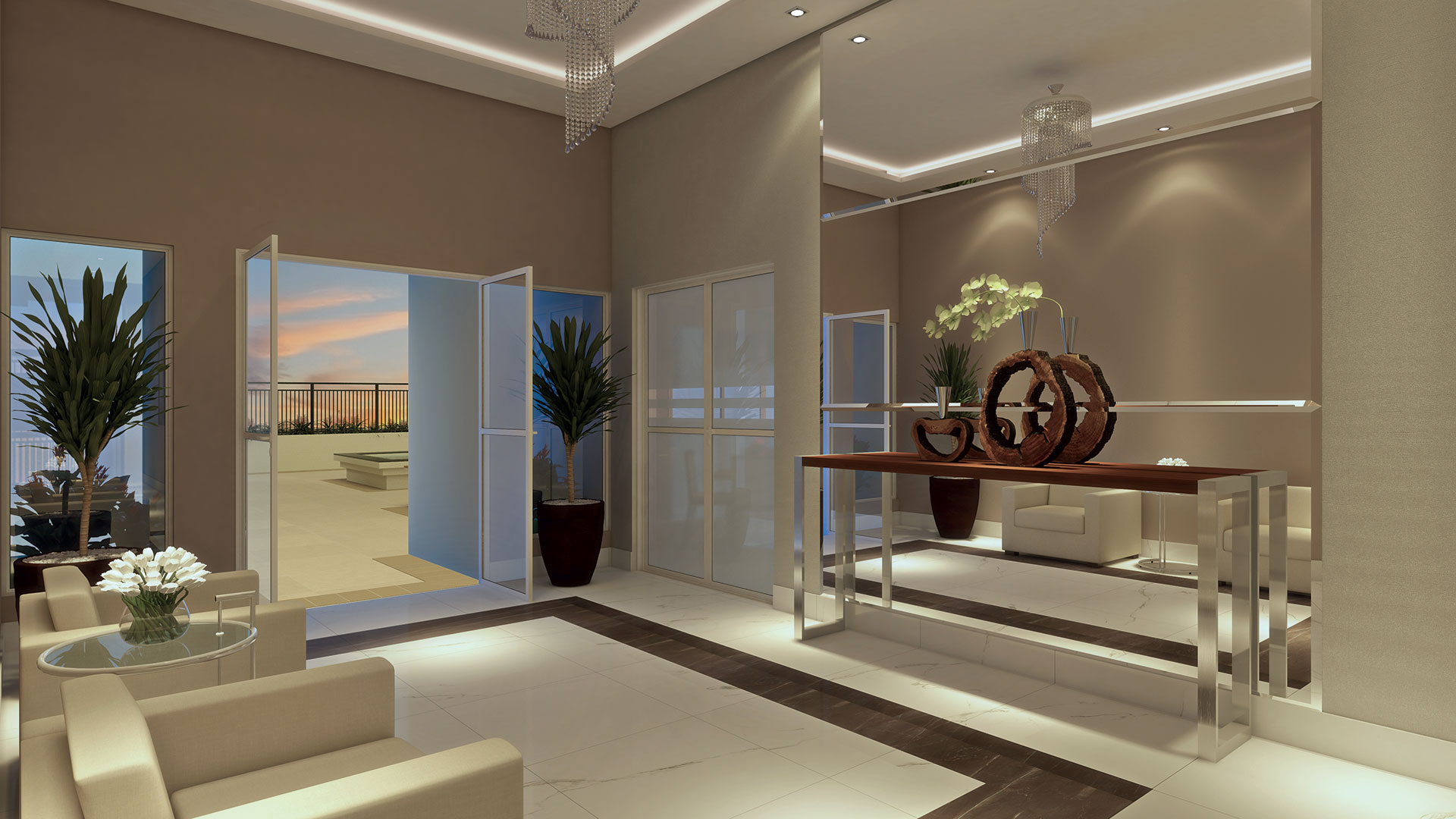 Perspectiva Artística do Hall Social