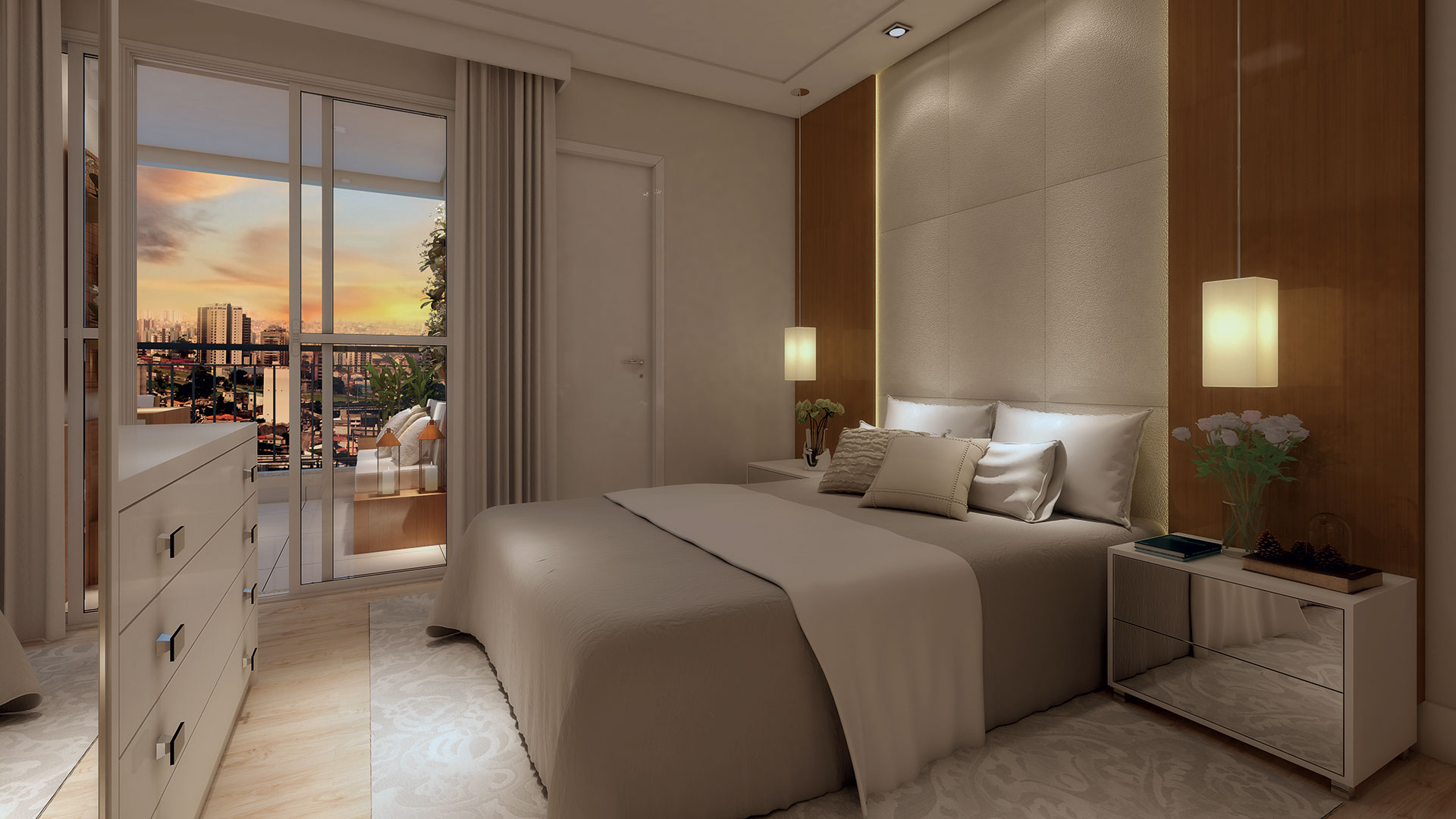 Persperctiva Artística da Suíte do Apto. Tipo