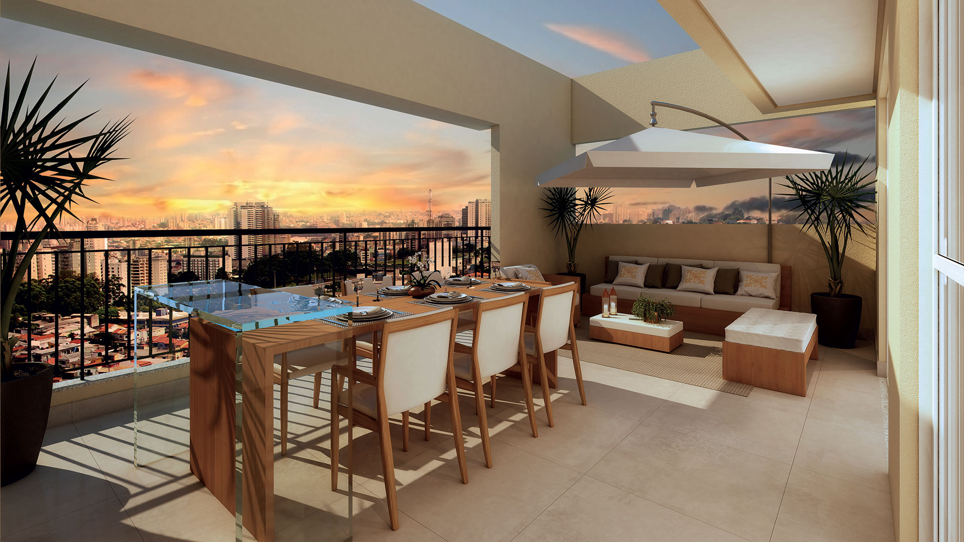Perspectiva Artística do Terraço Gourmet do Apto. Duplex*